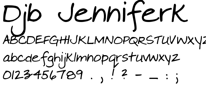 DJB JENNIFERK font